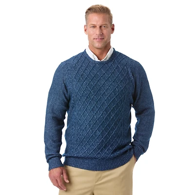 KingSize Big & Tall Soft Cable Knit Crewneck Sweater