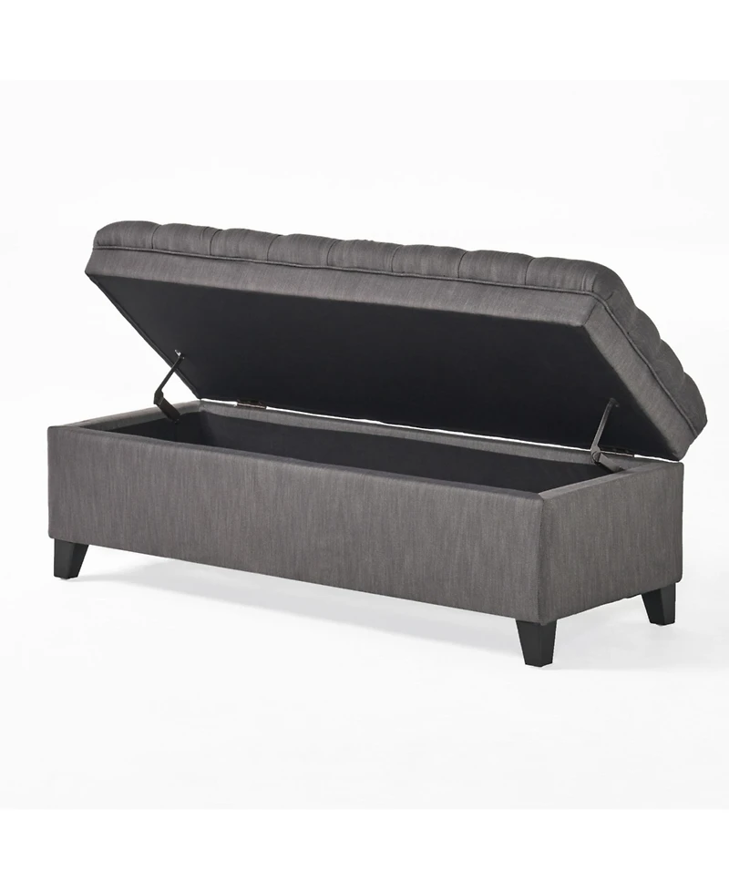 Button-Tufted Storage Ottoman with Soft-Close Lid, Storage for Bedroom, Living Room, Entryway-The Pop Home