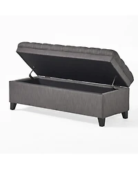 Button-Tufted Storage Ottoman with Soft-Close Lid, Storage for Bedroom, Living Room, Entryway-The Pop Home