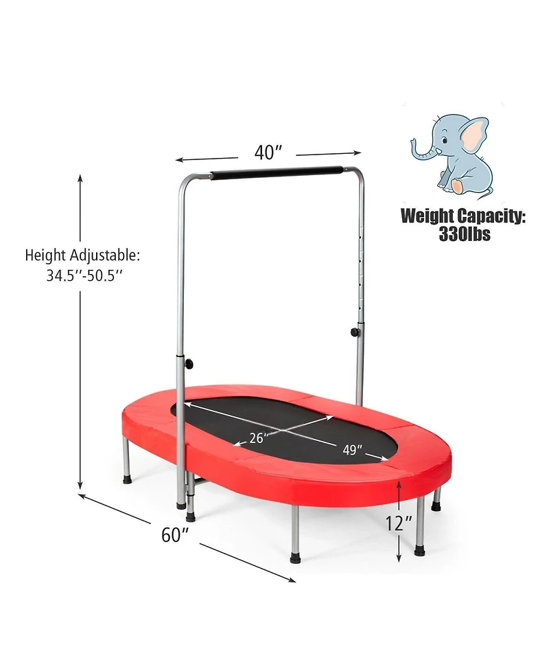 Gouun 2-Person Foldable Mini Kids Fitness Rebounder Trampoline