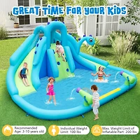 Inflatable Water Slide with Dual Slides and Large Splash Pool (Without Blower)
