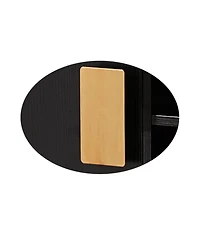 Kings Brand Furniture - Grant Accent Cabinet Side End Table, Bedside Nightstand for Bedroom Living Room, Black/Gold