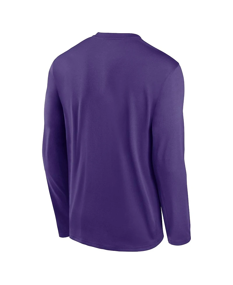 Nike Men's Purple Lsu Tigers Primary Stack Legend Long Sleeve T-Shirt