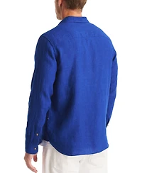 Nautica Men's Linen Solid-Color Classic-Fit Long-Sleeve Shirt