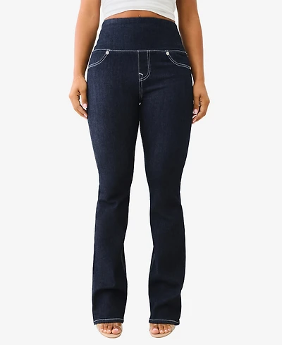 True Religion Women's Truly Snatched Becca Bootcut Pull On Jeans