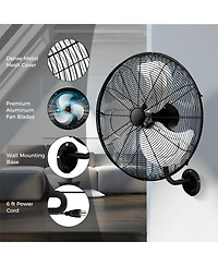 Gouun 20 Inch Wall Mount Fan with 3 Fan Speeds and Adjustable Tilt Head