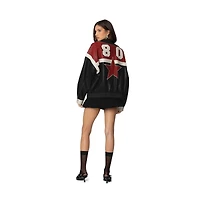 Edikted Womens North Star Faux Leather Jacket