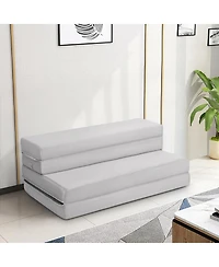 Gouun 4 Inch Folding Sofa Bed Foam Mattress with Handles-Twin Xl