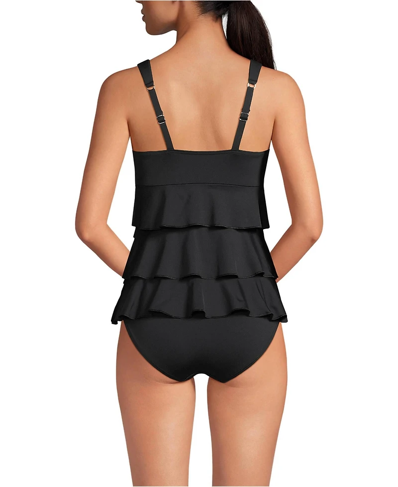 Lands' End Women's Ruffle Fauxkini One Piece Swimsuit
