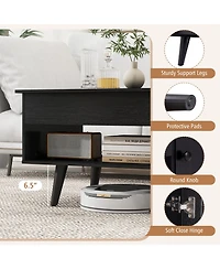 Gouun Lift Top Table with Storage and Hidden Compartment