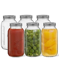 JoyJolt Regular Set of 6 Mason Jars with Airtight Lids