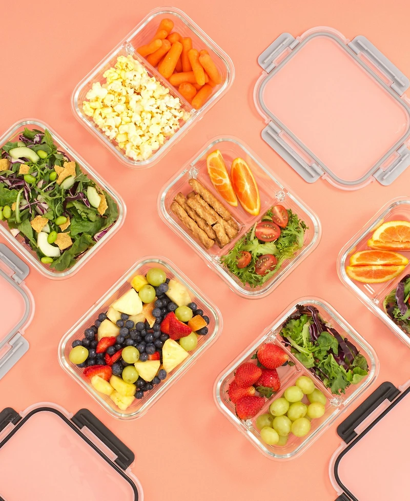 JoyJolt 2-Sectional Set of 5 Food Prep Storage Containers