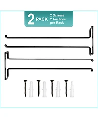 Sorbus 2 Pack 12 Inch Wall Mounted Wine Glass Racks for Under Cabinet - for Home Bar Holds Up to 4 Glasses Each