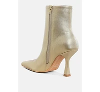 Farnak Pleather Pointed Toe Ankle Boots