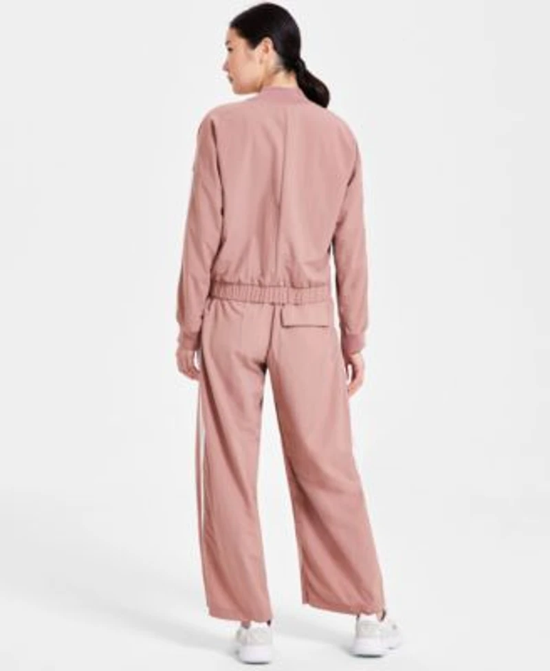 Adidas Womens Cropped Top 3 Stripes Track Jacket Parachute Pants