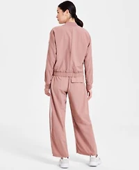 Adidas Womens Cropped Top 3 Stripes Track Jacket Parachute Pants