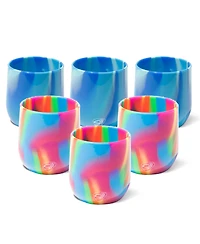 Stemless Wine Glasses 12oz: 6 pk - (3) Hippie Hops & (3) Arctic Sky