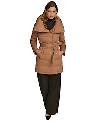 Donna Karan New York Women's Belted Asymmetric Puffer Coat