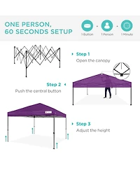 Best Choice Products 8x8ft Easy Setup Pop Up Canopy w/ 1-Button Setup, Wheeled Case