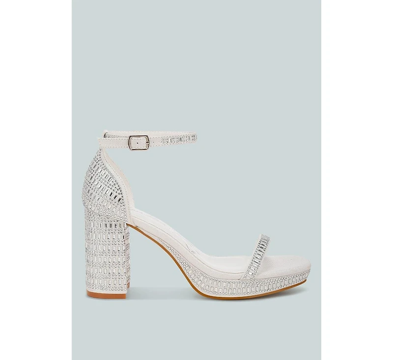 Ronan Rhinestones Embellished Block Sandals Women