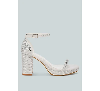 Ronan Rhinestones Embellished Block Sandals Women