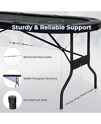 Gouun 72 Inch Foldable Poker Table for 8 Players Portable Oval Card Board Game