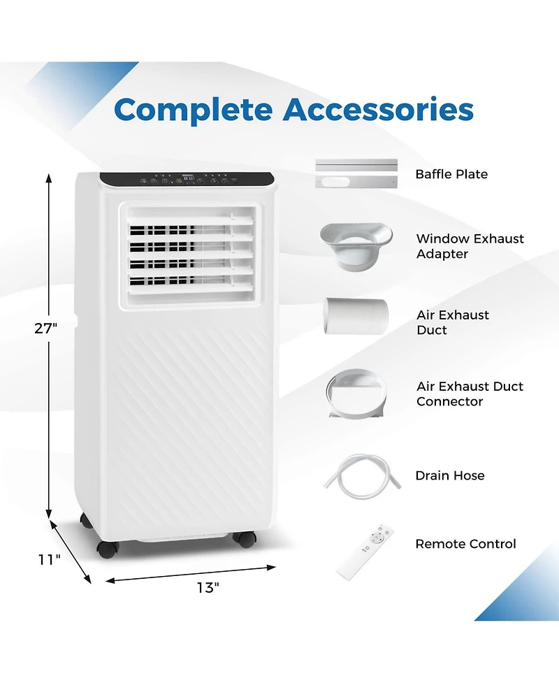 8000 Btu Portable Air Conditioner 3 in 1 Floor Ac Unit with Fan and Dehumidifier