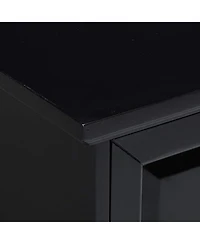 Kings Brand Furniture Buffet Server Sideboard Cabinet with Wine Storage, Black