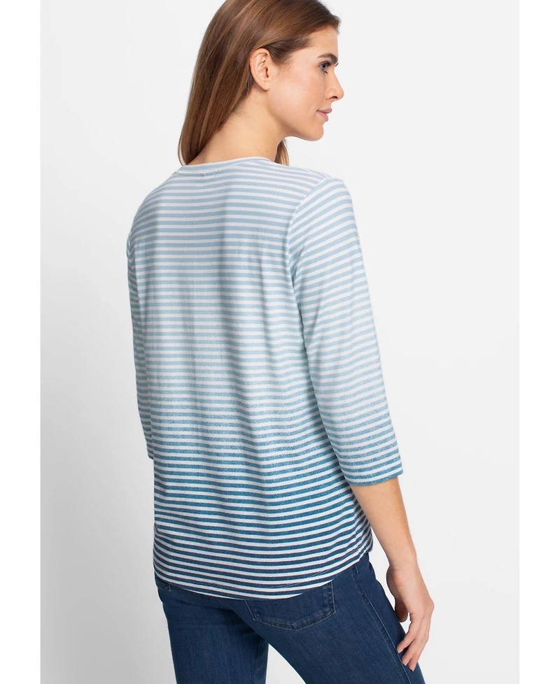 Olsen Women's Stripe & Placement Print T-Shirt