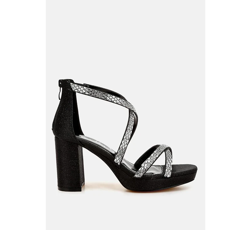 Infatuated Rhinestones Embellished Strappy Sandals