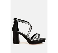 Infatuated Rhinestones Embellished Strappy Sandals