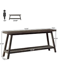 Tribesigns Farmhouse Console Entryway Table: 70.9 Inches Extra Long Console Table for Entryway, 2-Tier Narrow Wood Foyer Sofa Couch Table