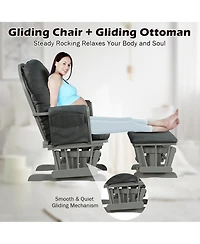 Glider and Ottoman Cushion Set Wood Baby Nursery Rocking Chair