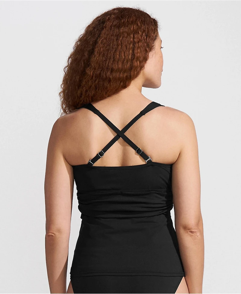Lands' End Women's V-Neck Plunge X Back Tankini Top