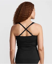 Lands' End Women's V-Neck Plunge X Back Tankini Top