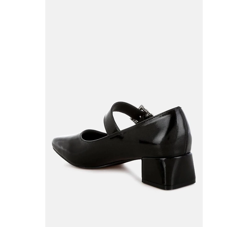 Abeba Diamante Brooch Metallic Mary Jane Pumps