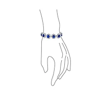 Bling Jewelry Style Fashion Oval Crown Halo Statement Bracelet Matching Clip On Earrings Set Silver Plated