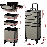 Byootique 4in1 Rolling Makeup Train Case Cosmetic Organizer Rococo Coral