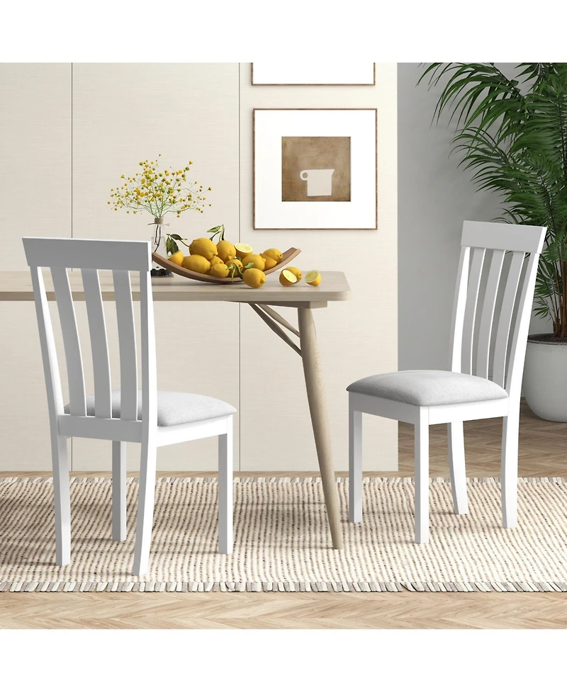 Gouun Dining Chair Set of 2 Upholstered Wooden Kitchen Chairs with Padded Seat and Rubber Wood Frame
