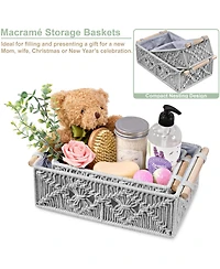 Sorbus 2-Pack Handmade Storage Paper Rope Baskets Set: Bohemian Design for Household Essentials - Durable, Compact, Perfect All Decor