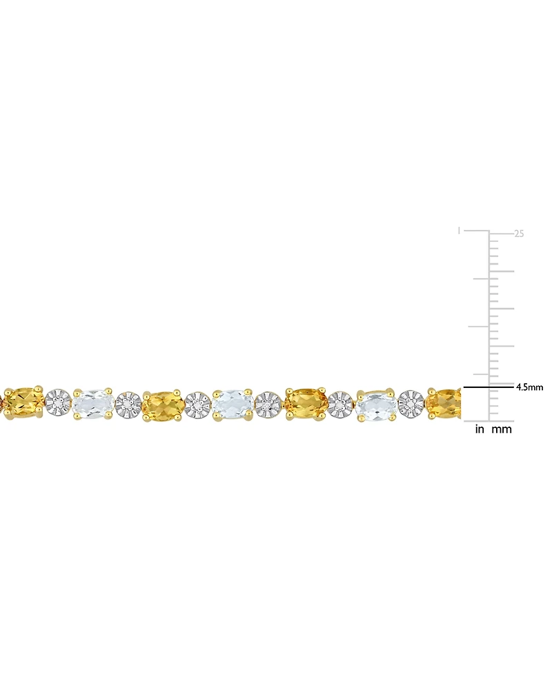 Citrine (8-1/10 ct. t.w.) & Diamond Accent Link Bracelet in 18k Gold-Plated Sterling Silver