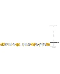 Citrine (8-1/10 ct. t.w.) & Diamond Accent Link Bracelet in 18k Gold-Plated Sterling Silver