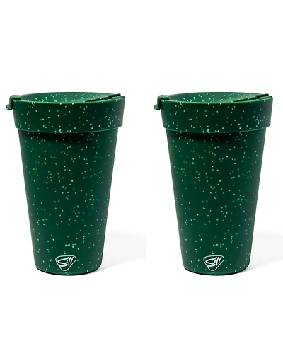 Coffee Tumbler 16oz: 2 pk - Green Speckled