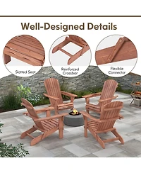 Gouun 1 Piece Folding Adirondack Chair with High Backrest and Wide Armrests