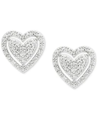 2-Pc. Set Diamond Heart Pendant Necklace & Matching Stud Earrings (1/4 ct. t.w.) in Sterling Silver