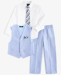 Nautica Toddler & Little Boys Vest, Plaid Tie, Shirt Pants, 4 Piece Set