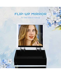 Byootique Makeup Train Case Cosmetic Organizer w/ Mirror Artist Grace ForgetMeNot