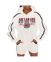 Gameday Couture Women's Cream Arkansas Razorbacks Down, Set, Go Pullover Hoodie and Shorts Set