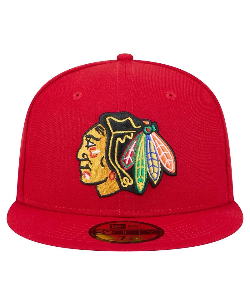 New Era Men's Red Chicago Blackhawks Core 59FIFTY Fitted Hat