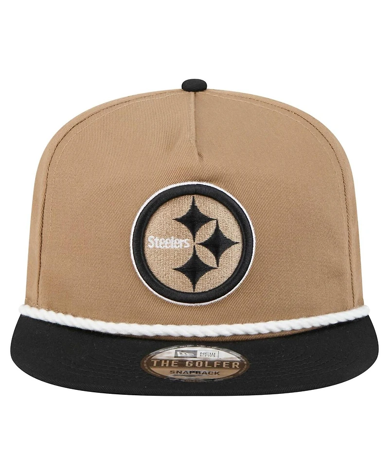 New Era Men's Khaki/Black Pittsburgh Steelers Desert Golfer Snapback Hat